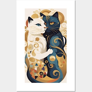 Gustav Klimt's Feline Embrace: Cats Inspired by 'The Kiss Posters and Art